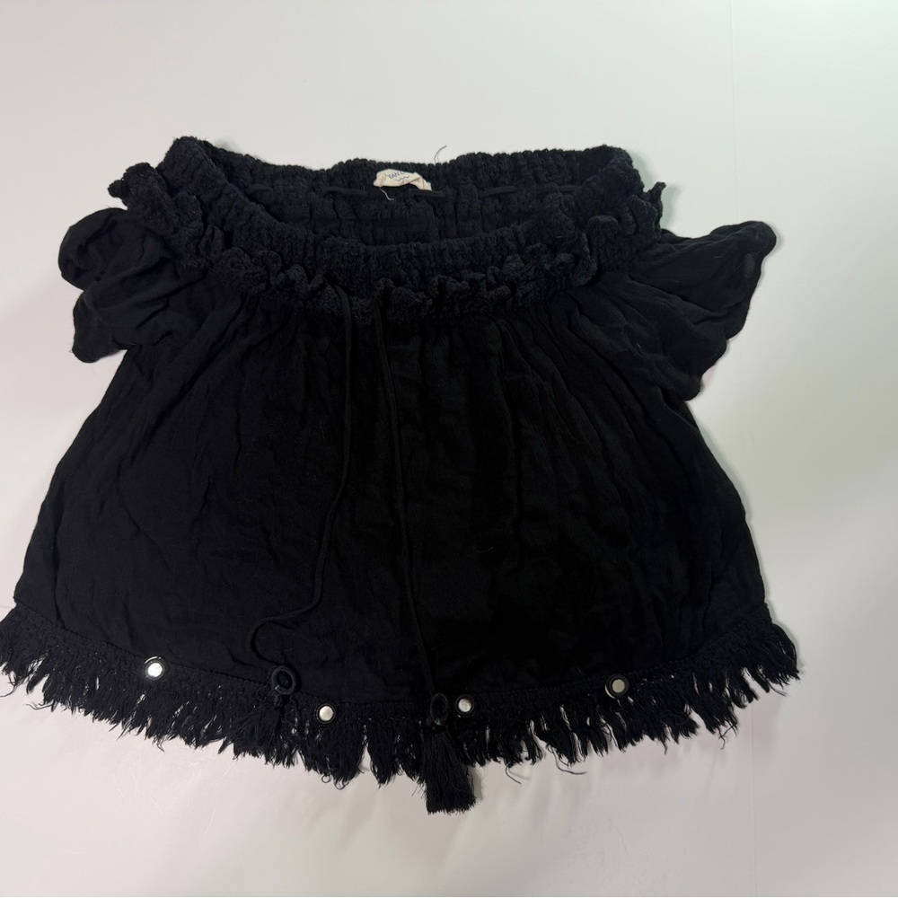 Ocean Drive Black Textured Top